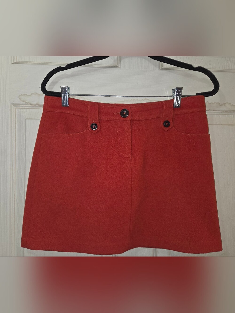 Women's Boden Red Orange Mini Skirt - Tailored A-Line Style Size 12R See Photos